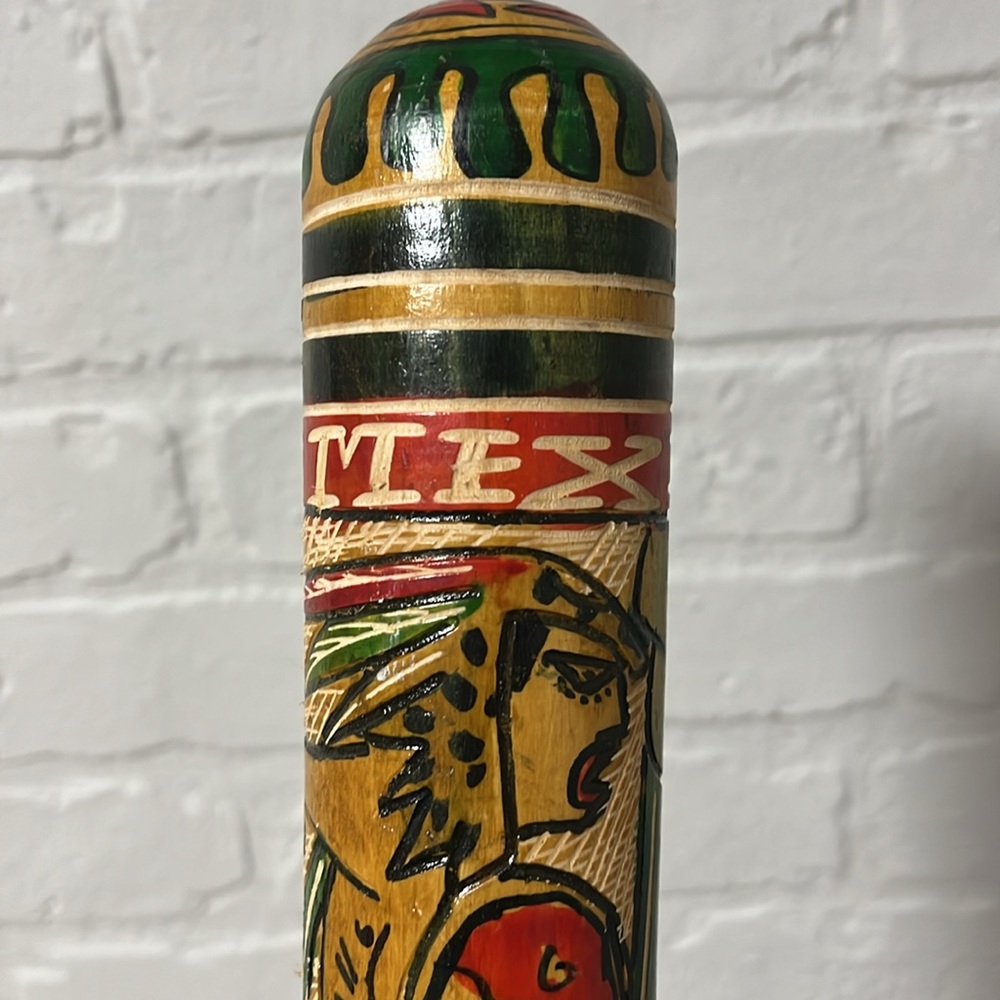 VTG Mexican Wooden Bat Pinata Stick - Picture 5 of 8
